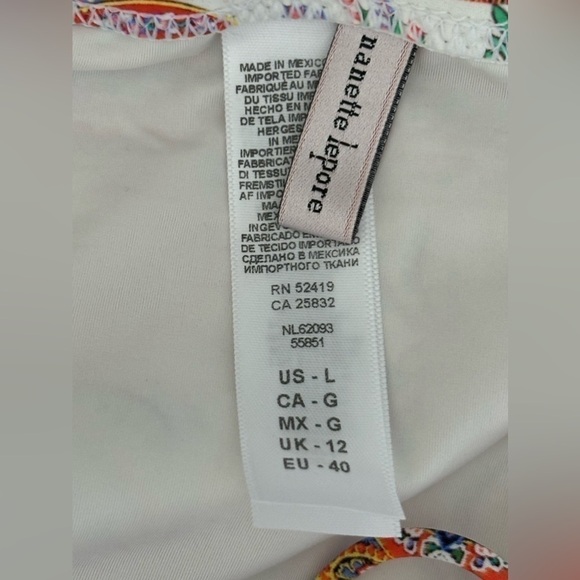 Nanette Lepore 2 Piece Swimwear Bathing Suit Multi Color Size L Adjustable - Picture 4 of 6